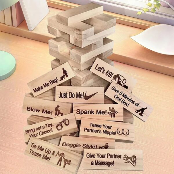 Couple's Game Night Intimacy Block Tower Jenga Game - Valentine's Day - Image 5